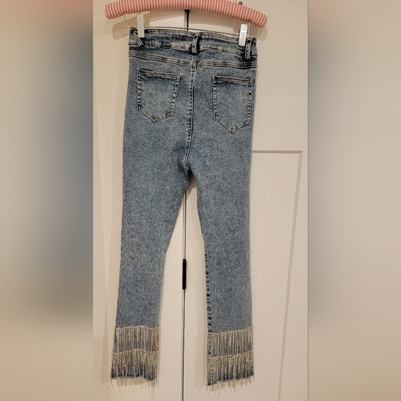Brand New Rhinestone Fringe Jeans NWOT - Picture 2 of 8